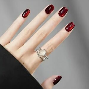 New 24 Press on Nails Elegant Red Shinny Nails